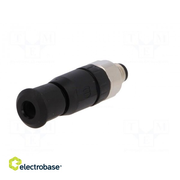 Connector: M8 | male | PIN: 4 | straight | for cable | plug | 4A | IP67 | 30V image 6