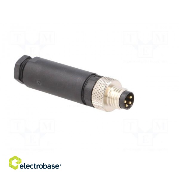 Connector: M8 | male | PIN: 4 | straight | for cable | plug | 4A | IP67 | 30V image 8