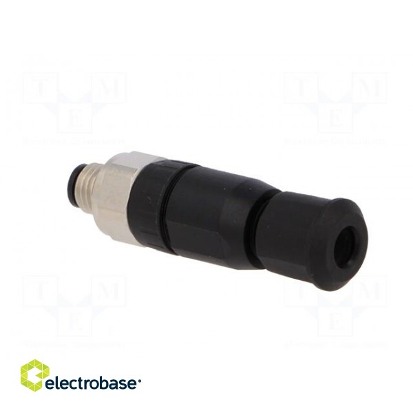 Connector: M8 | male | PIN: 4 | straight | for cable | plug | 4A | IP67 | 30V image 4
