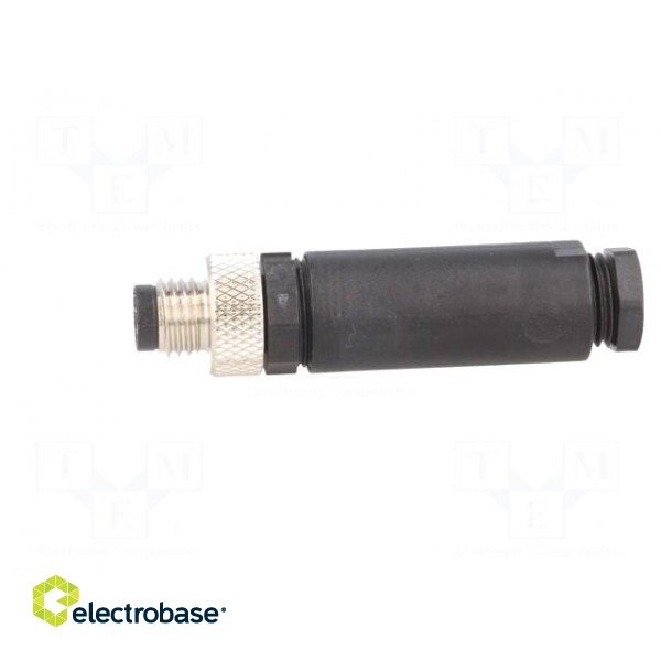 Connector: M8 | male | PIN: 4 | straight | for cable | plug | 4A | IP67 | 30V paveikslėlis 3