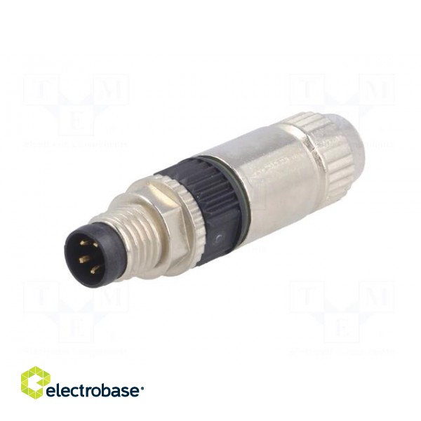 Connector: M8 | male | PIN: 4 | straight | for cable | plug | 4A | IP67 | 32V image 2