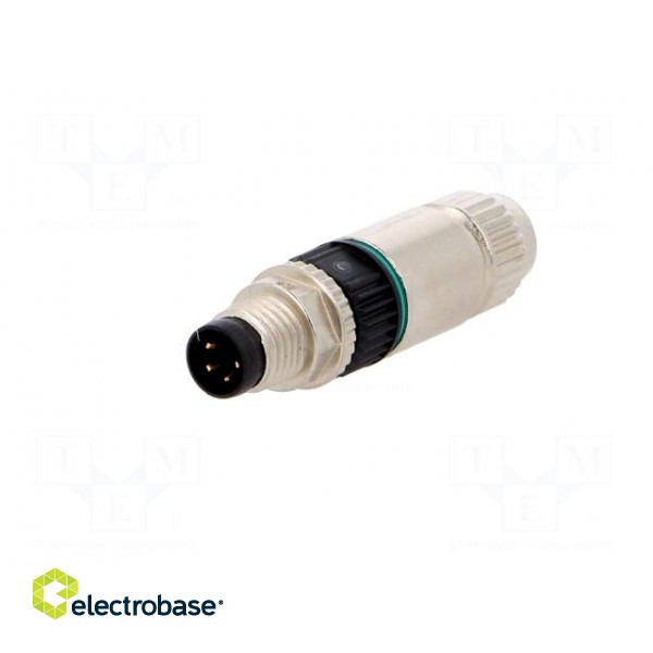 Connector: M8 | male | PIN: 4 | straight | for cable | plug | 4A | IP67 | 32V фото 2
