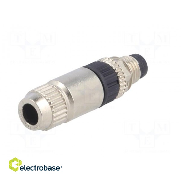 Connector: M8 | male | PIN: 4 | straight | for cable | plug | 4A | IP67 | 32V paveikslėlis 6