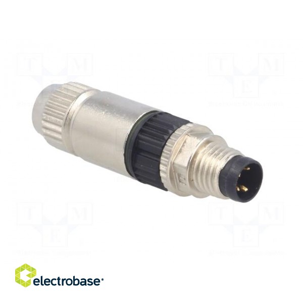 Connector: M8 | male | PIN: 4 | straight | for cable | plug | 4A | IP67 | 32V paveikslėlis 8
