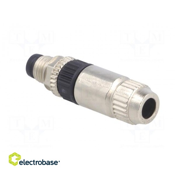 Connector: M8 | male | PIN: 4 | straight | for cable | plug | 4A | IP67 | 32V paveikslėlis 4