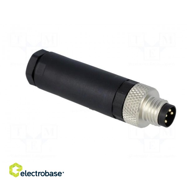 Connector: M8 | male | PIN: 4 | straight | for cable | plug image 8