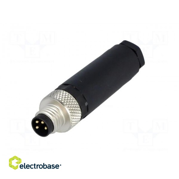 Connector: M8 | male | PIN: 4 | straight | for cable | plug image 2
