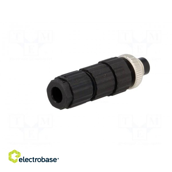 Connector: M8 | male | PIN: 4 | straight | for cable | plug | E | 4A | IP67 image 6