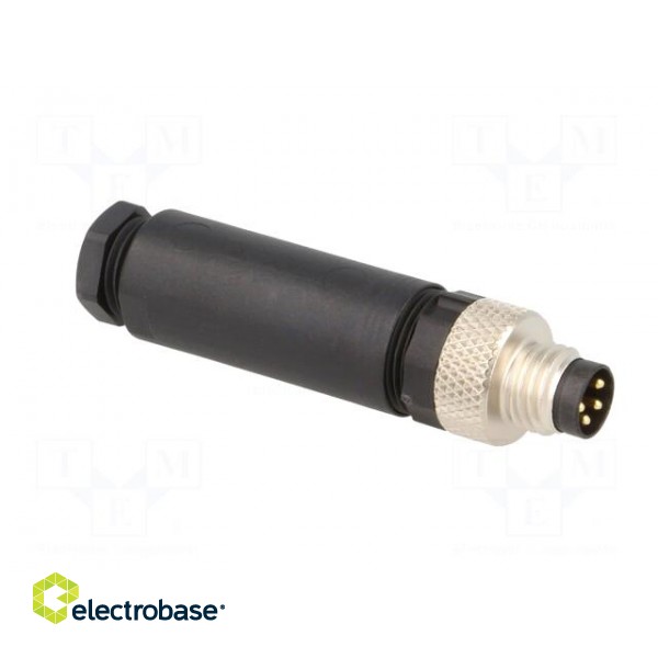 Connector: M8 | male | PIN: 4 | straight | for cable | plug | IP67 | 30V paveikslėlis 8