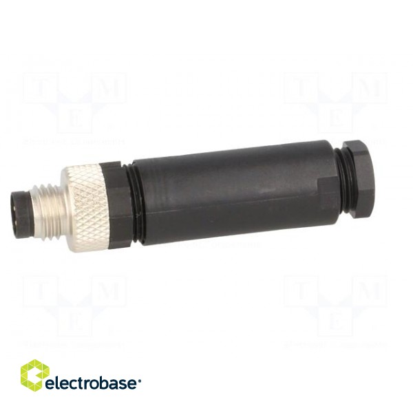 Connector: M8 | male | PIN: 4 | straight | for cable | plug | IP67 | 30V image 3