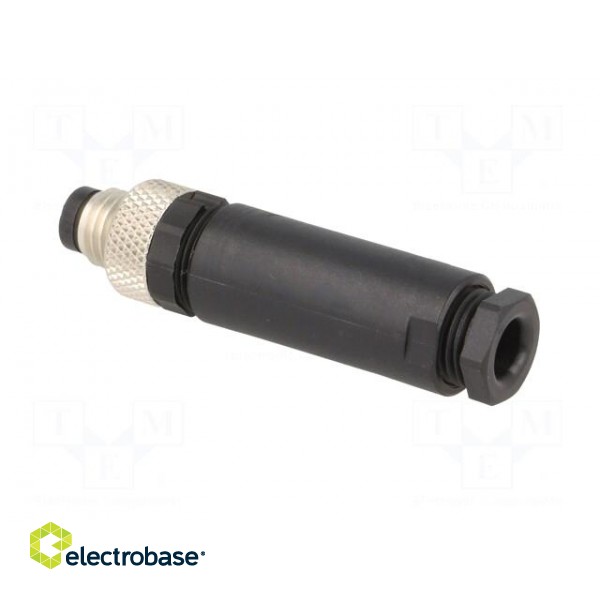 Connector: M8 | male | PIN: 4 | straight | for cable | plug | IP67 | 30V image 4
