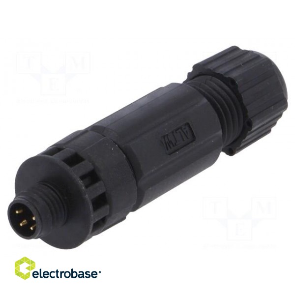 Connector: M8 | male | PIN: 4 | straight | for cable | plug | IP67 фото 1