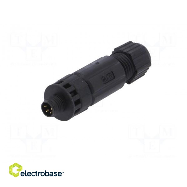 Connector: M8 | male | PIN: 4 | straight | for cable | plug | IP67 image 2