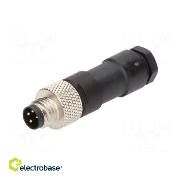 Connector: M8 | male | PIN: 4 | straight | for cable | plug | Nano-Change paveikslėlis 2