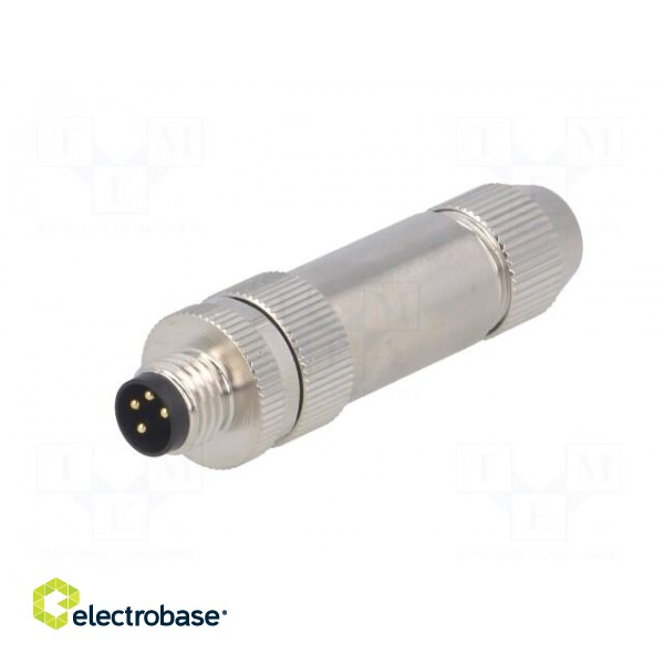 Connector: M8 | male | PIN: 4 | straight | shielded | for cable | plug image 2
