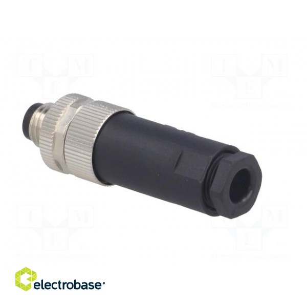 Connector: M8 | male | PIN: 4 | straight | unshielded | for cable | plug image 4