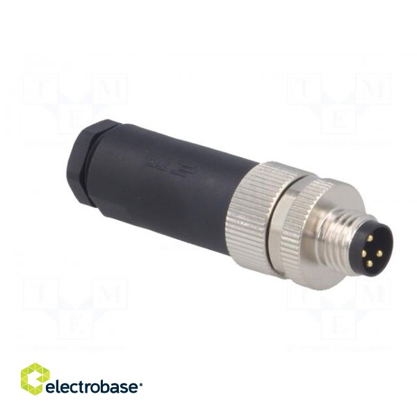 Connector: M8 | male | PIN: 4 | straight | unshielded | for cable | plug image 8