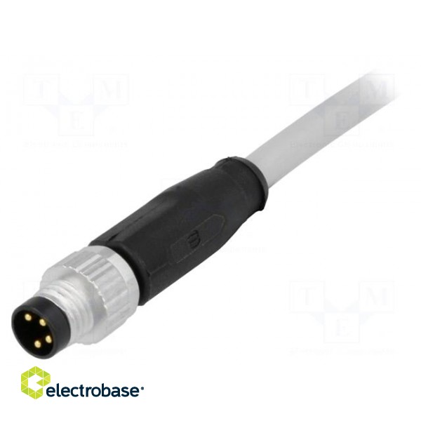 Connector: M8 | male | PIN: 4 | straight | with lead | plug | 1.5m | PVC