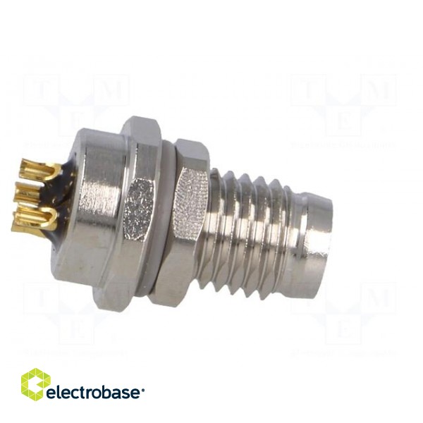 Connector: M8 | male | PIN: 4 | for panel mounting,front side nut image 7