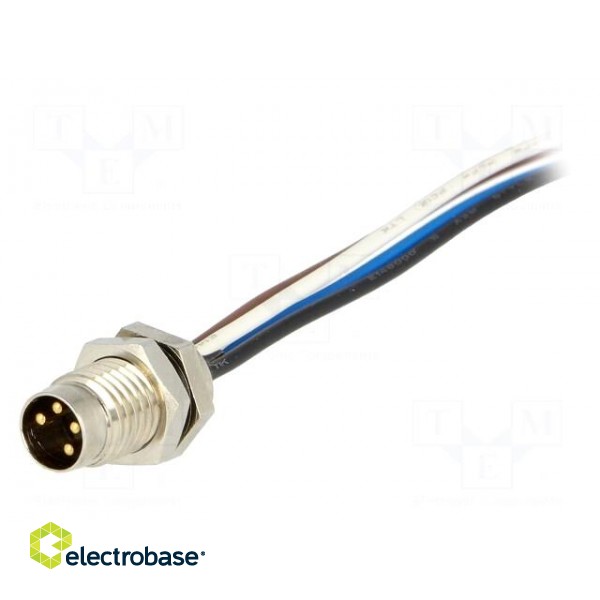Connector: M8 | male | PIN: 4 | with leads | socket | Nano-Change | 4A