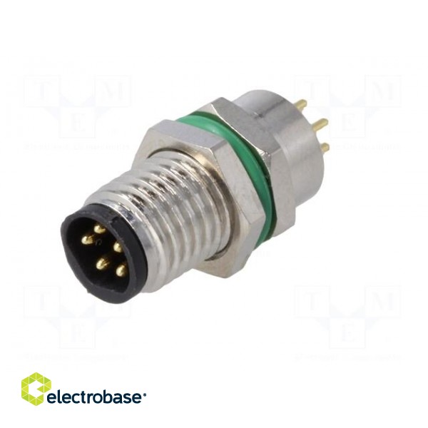 Connector: M8 | male | PIN: 5 | for panel mounting,front side nut paveikslėlis 2