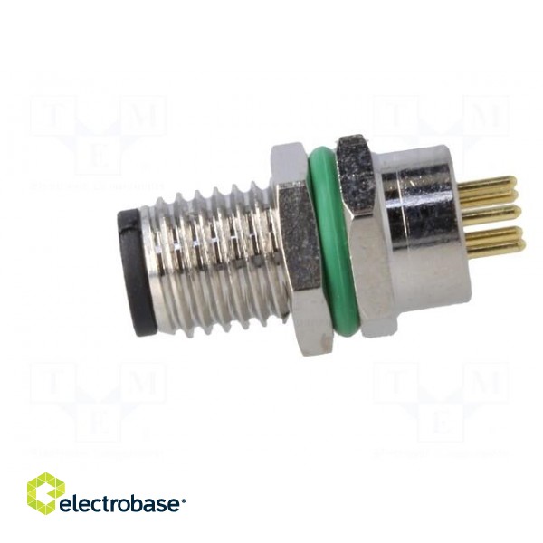 Connector: M8 | male | PIN: 5 | for panel mounting,front side nut фото 3