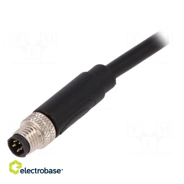 Connector: M8 | male | PIN: 5 | straight | plug | 1.5A | IP67 | 30V | 1m | PVC