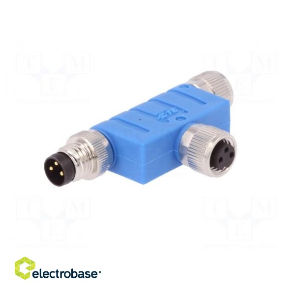 T adapter | M8 male,M8 female x2 | PIN: 3 | T | IP67 | Polarisation: A image 2