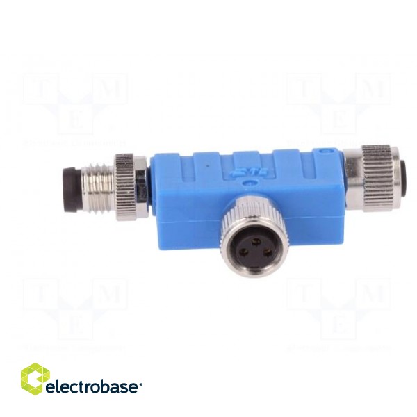 T adapter | M8 male,M8 female x2 | PIN: 3 | T | IP67 | Polarisation: A image 3