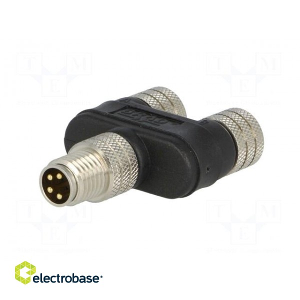 T adapter | M8 male,M8 female x2 | PIN: 4 | Y | 3A | IP68 | 60V paveikslėlis 2