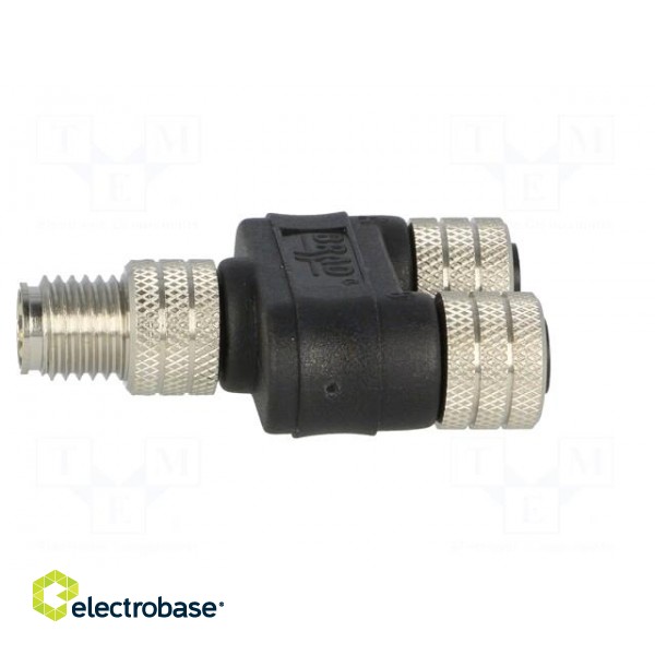 T adapter | M8 male,M8 female x2 | PIN: 4 | Y | 3A | IP68 | 60V image 3