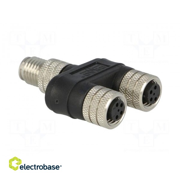 T adapter | M8 male,M8 female x2 | PIN: 4 | Y | 3A | IP68 | 60V image 4