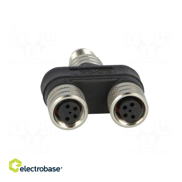 T adapter | M8 male,M8 female x2 | PIN: 4 | Y | 3A | IP68 | 60V paveikslėlis 5