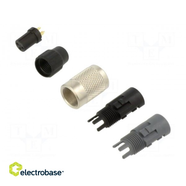 Connector: M9 | plug | female | Plating: gold-plated | 125V | IP40 | PIN: 3