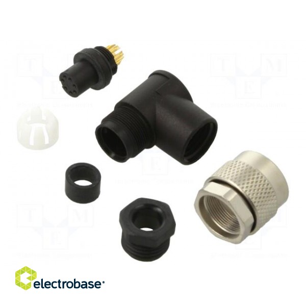 Connector: M9 | plug | female | Plating: gold-plated | 125V | IP67 | PIN: 7 image 1