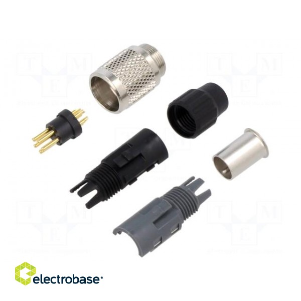 Connector: M9 | plug | male | Plating: gold-plated | 125V | IP40 | PIN: 5