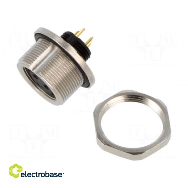 Connector: M9 | socket | female | Plating: gold-plated | 125V | IP67