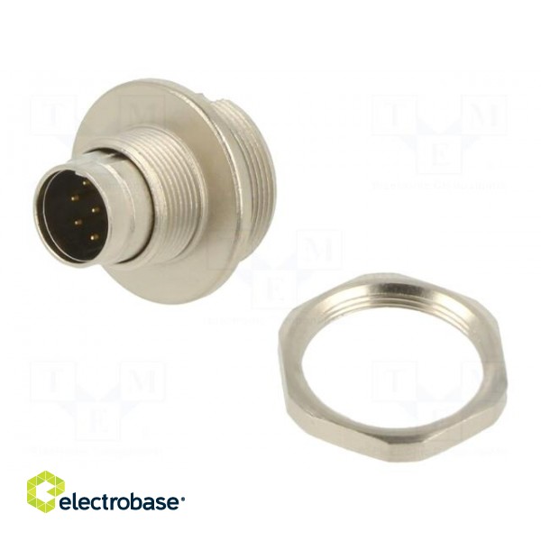 Connector: M9 | socket | male | Plating: gold-plated | 125V | IP67 | PIN: 8 image 1