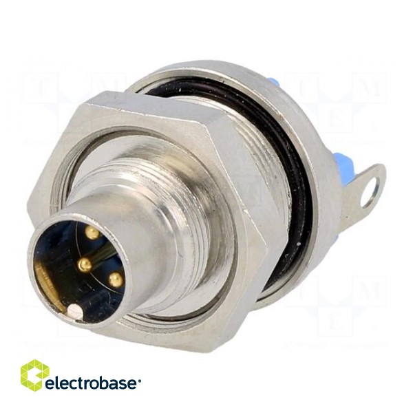 Connector: M9 | socket | male | Plating: gold-plated | Urated: 60V | IP65 image 1