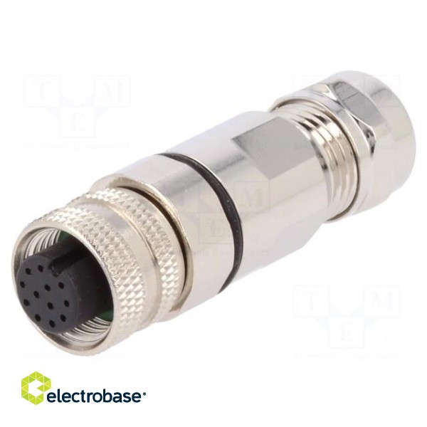 Plug | M12 | PIN: 12 | female | A code-DeviceNet / CANopen | for cable фото 1
