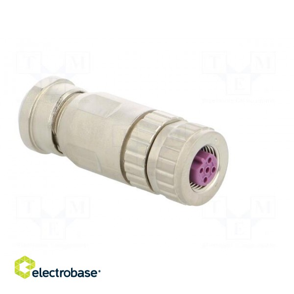 Plug | M12 | PIN: 4 | female | B code-Profibus | for cable | straight фото 8