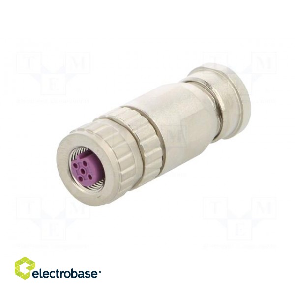 Plug | M12 | PIN: 4 | female | B code-Profibus | for cable | straight фото 2