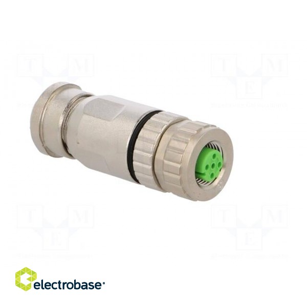 Plug | M12 | PIN: 4 | female | D code-Ethernet | for cable | IP67 | 250V фото 8