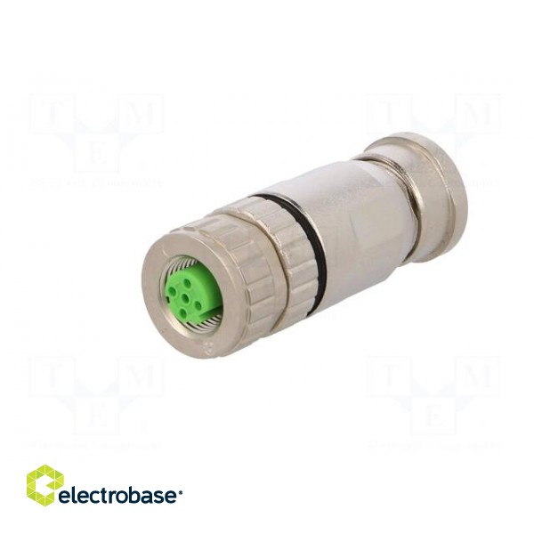 Plug | M12 | PIN: 4 | female | D code-Ethernet | for cable | IP67 | 250V фото 2