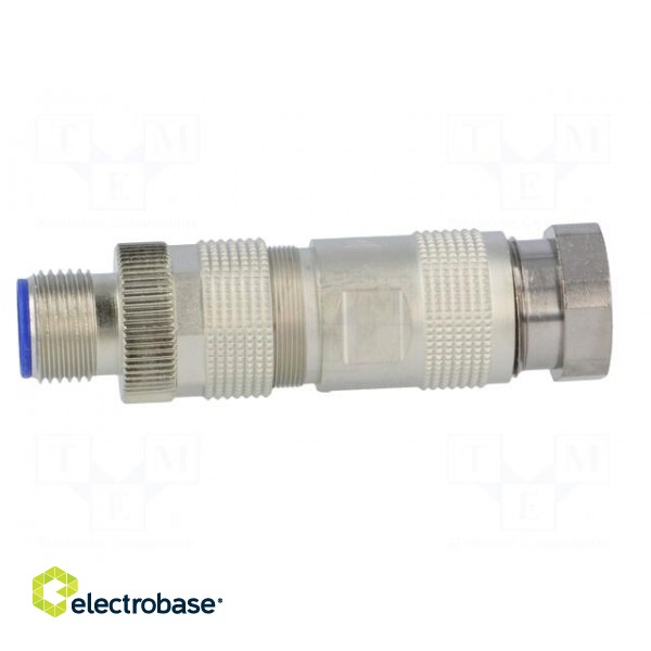 Plug | M12 | PIN: 4 | male | D code-Ethernet | for cable | IDC | straight фото 3