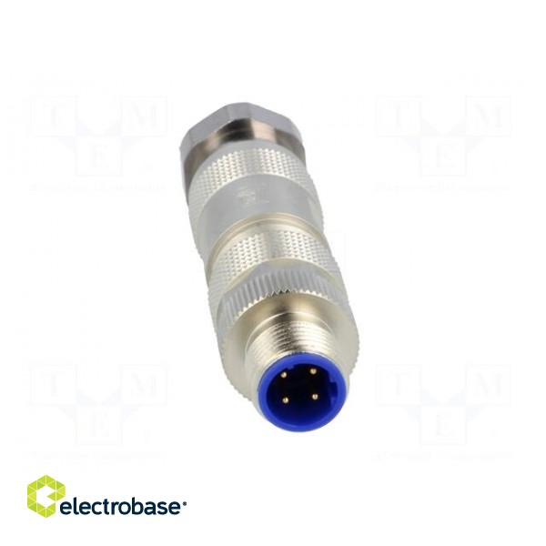 Plug | M12 | PIN: 4 | male | D code-Ethernet | for cable | IDC | straight фото 9