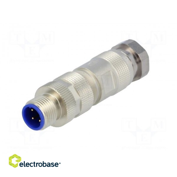 Plug | M12 | PIN: 4 | male | D code-Ethernet | for cable | IDC | straight фото 2