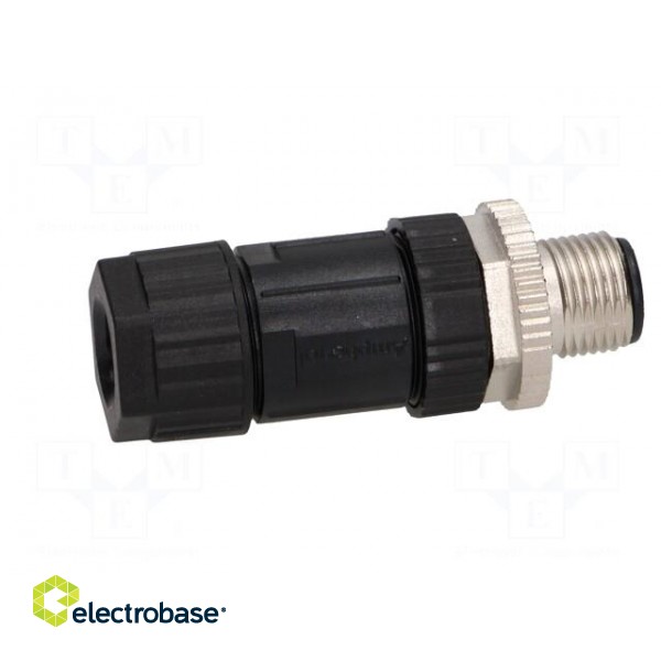 Plug | M12 | PIN: 4 | male | D code-Ethernet | for cable | screw terminal фото 6