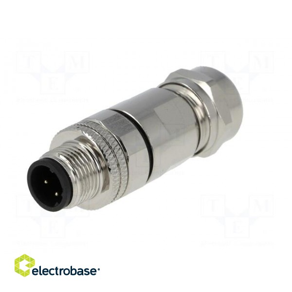 Plug | M12 | PIN: 4 | male | D code-Ethernet | for cable | soldering | IP65 фото 2