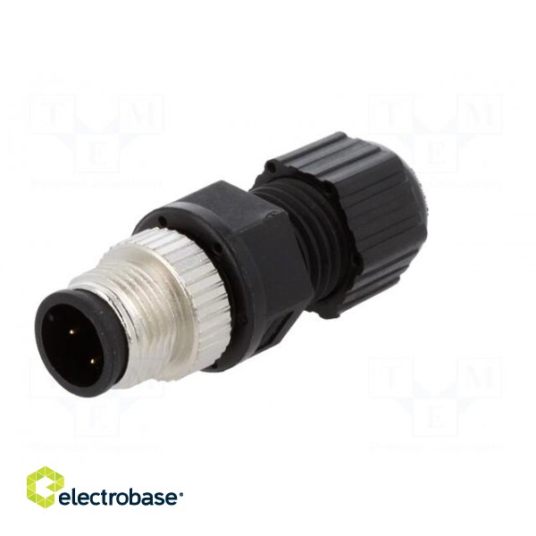 Plug | M12 | PIN: 4 | male | D code-Ethernet | for cable | soldering | IP68 фото 2